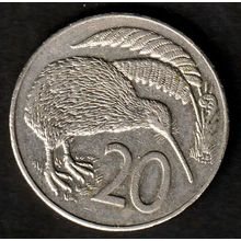 New Zealand Twenty Cents 1987 20c Coin Kiwi NZ QE II