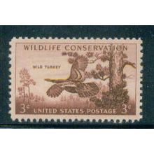 1077 3c Wild Turkeys Fine MNH MA0172