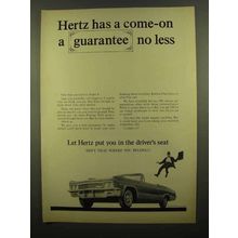 1965 Hertz Rent-A-Car Ad - Come-On a Guarantee