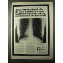 1971 Blue Cross Blue Shield Ad - Swallowed a Pin