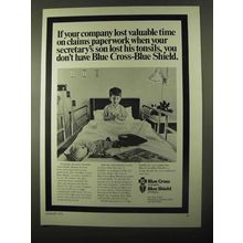 1971 Blue Cross Blue Shield Ad - Son Lost Tonsils