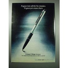 1980 Paper Mate Eraser Mate TW200 Pen Ad