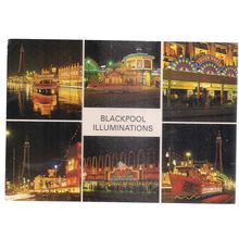 BLACKPOOL ILLUMINATIONS, LANCASHIRE. MULTIVIEW.. used postcard 1998 postmark =