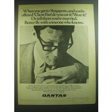 1969 Qantas Airline Ad - When you get to Singapore, and you're offered Chow Fan