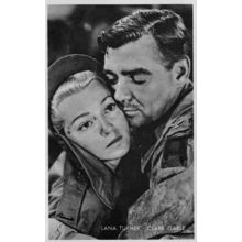 Lana Turner & Clark Gable Rare Kwatta Belgium Postcard Size Film Photo