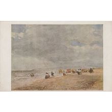 David Cox Rhyl Sands Welsh Old V&A Museum Painting Postcard