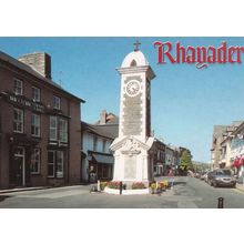 Rhayadar Memorial Castle Pub Radnorshire Welsh Postcard