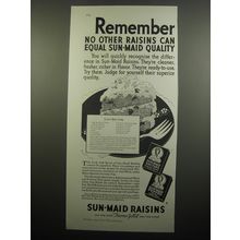 1933 Sun-Maid Raisins Ad - recipe for Layer Spice Cake