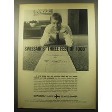 1959 Swissair Airlines Ad - Swissair's three feet of food