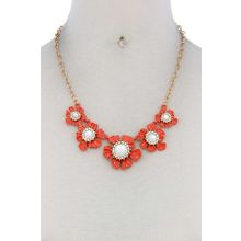 Floral Pearl Bead Necklace