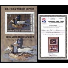 RW74b, MNH $15 Duck Souvenir Sheet - Graded 95 PSE Certificate - Stuart Katz