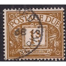 GB 1960 QE2 1/-d Ochre Postage Due Used SG D64 Wmk 179 ( D1436 )