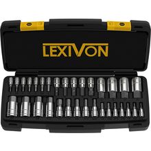 LEXIVON Master HEX Bit Socket Set, Premium S2 Alloy Steel | Complete 32-Piece, S