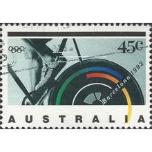 AUSTRALIA, OLYMPICS, Barcelona, Cycling, grey-green 1992, 45c, #2