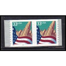 3281c 33c U.S. Flag Over City Very Fine MNH CNP Left 5555 PA2070