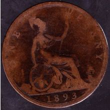 1893 Great Britain 1 Penny Coin