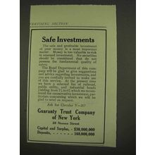 1913 Guaranty Trust Company of New York Ad - Safe