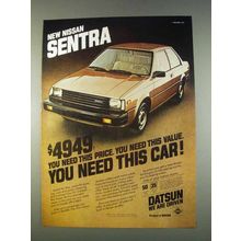 1982 Datsun Nissan Sentra Standard Sedan Ad