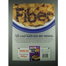 1987 Kellogg's Raisin Bran Cereal Ad - All Your Kids See Are Raisins