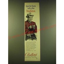 1949 Pendleton Tartan Shirt Ad - Open the season with a new Pendleton