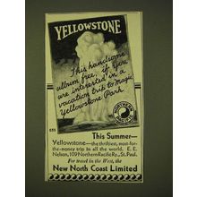 1933 North Coast Limited Ad - Yellowstone