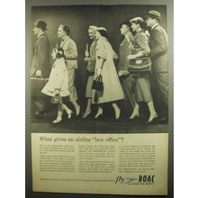 1956 BOAC Airways Ad - What gives an airline box office?