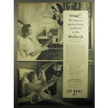 1956 BOAC Airways Advertisement - Gracious living is reflected on the Monarch