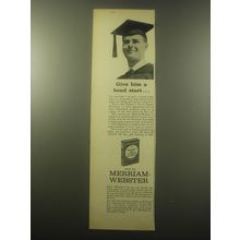 1959 Merriam-Webster New Collegiate dictionary Ad - Give him a head start