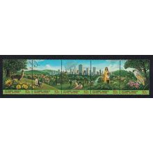 UN New York Deer under Tree Parrot Bird Habitat Strip of 5v 1996 MNH SG#698-702