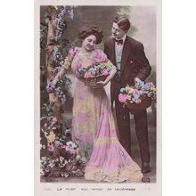 Mans Wandering Eyes Lovers Secret Spy Code Glamour Old Romantic Postcard