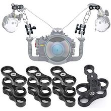 4 Pcs 1" Aluminum Ball Clamp Mount for Underwater Diving Light Arms Tray System,
