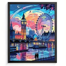 London Wall Art Colourful London Skyline Picture Cityscape Art Big Ben Print Pos