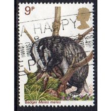 GB 1977 British Wildlife - Badger 9p Used