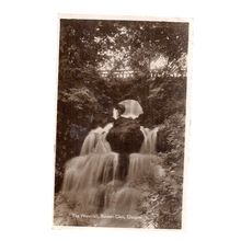 THE WATERFALL, ROUKEN PARK, GLASGOW used vintage postcard 1933 postmark =
