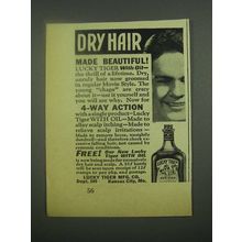 1939 Lucky Tiger Hair Tonic Ad - Dry Hair