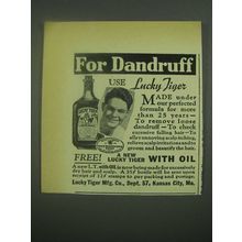 1939 Lucky Tiger Hair Tonic Ad - For Dandruff