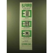 1958 Ilford HP3 Film, Microphen and Multigrade Paper Ad