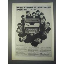 1966 Remington 25 Electric Typewriter Ad, Banks Held Up