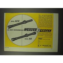 1966 Weaver A2.8 and A4 Scopes Ad - Featherweight