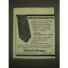 1985 David Morgan Ad - No. 2155 Red Dragon Tie