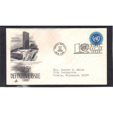 FDC Art Craft 149 25c UN Emblem (Cachet-Typed/A) CV39240