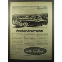 1950 Buick Super Riviera Car Ad - Out where the zest begins