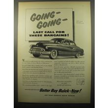 1950 Buick Car Ad - Going - going - last call for these bargains