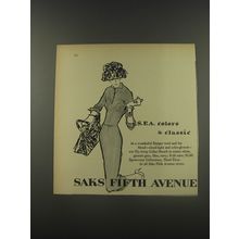 1956 Saks Fifth Avenue Sportswear Ad - S.F.A. Colors a Classic