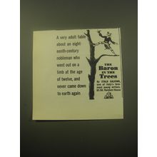 1959 Random House Book Advertisement - The Baron in the Trees by Italo Calvino