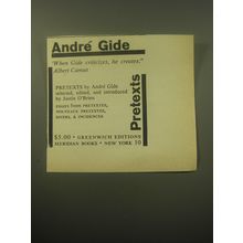 1959 Meridian Books Advertisement - Pretexts by Andre Gide
