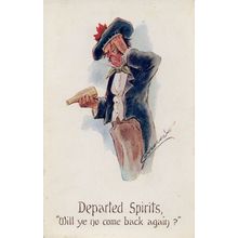 Ghost Spirits Alcohol Bottle Coming Back From Dead Comic Old Postcard