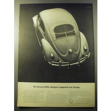 1960 Volkswagen Bug Ad - The famous Italian designer suggested one change