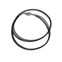 New 18.5 Inch Black Rubber 2mm Necklace with 4mm Jump Ring