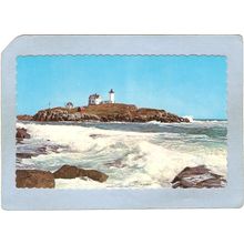 ME York Beach Lighthouse Postcard Nubble Light Lighthouse lighthouse_box1~288